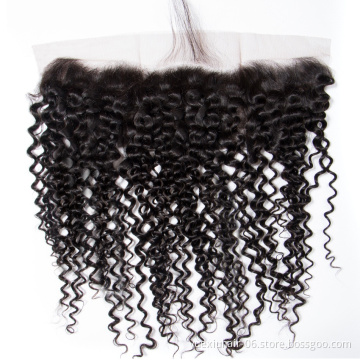 CELIE Cuticle Aligned French Lace Frontal Ali Lace Frontal 13*6 Jerry Curly Wave Hair Good Quality Virgin Invisible Lace Frontal